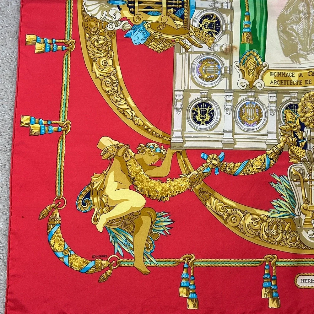 Vintage Hermes Silk Scarff “Homage A Charles Gabriel” - Picture 4 of 11